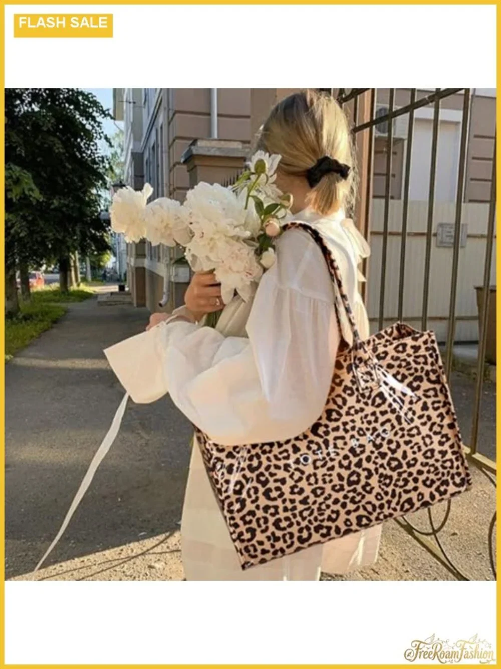 PVC Transparent Tote Bag Women's Kraft Paper Work Handbags with Top Handle